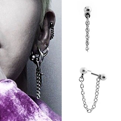 [1ea][サージカルステンレス] G-DRAGON STYLE！ベーシックチェーンピアス