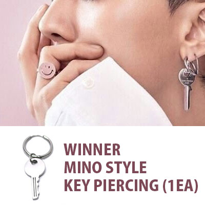 WINNER MINO STYLE!/鍵ドロップセグメントリングピアス/1EA