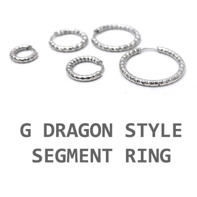 GD STYLE! セグメントリングイヤリング(7mm~20mm)（片耳1個)