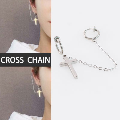 [UNISEX] [1ea]seventeen st.CROSS&LONG チェーンピアス(3type)