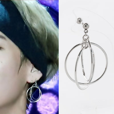 [1ea] 防弾少年団bts V/taetae/taehyung st. ダブルリングピアス(3type)