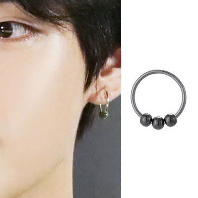 [UNISEX] BTS/V/taetae/防弾少年団/テテ st. トリプルボールリングピアス (2size)