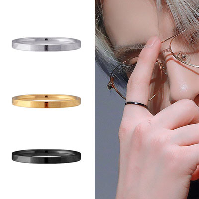 [UNISEX] THE BOYZ st. サージカルスチール シンプルリング/指輪 (3color)