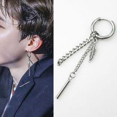  [UNISEX] BTS/Jimin/防弾少年団/ミン st. フェザーチェーンピアス (2type)