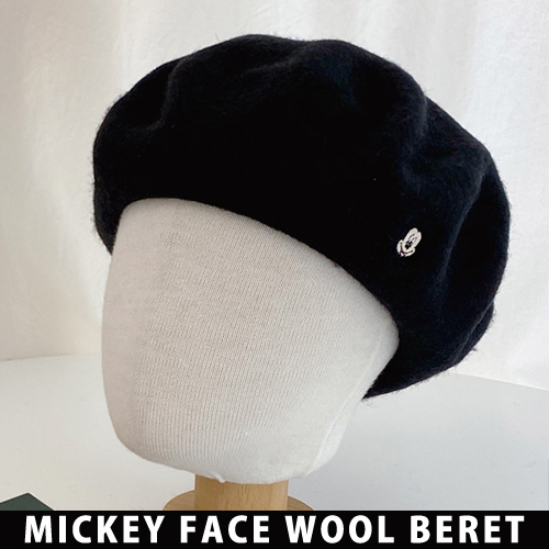  [UNISEX] ミッキーフェイスウールベレー帽