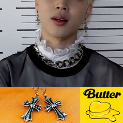 [UNISEX] BTS/防弾少年団/Jimin/ジミン/BUTTER/Dynamite/ダイナマイト st. ザ・キングクロスピアス (2ea 1set) 