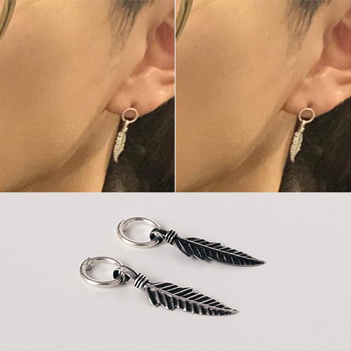 [UNISEX] ATEEZ st. フェザーシルバーピアス