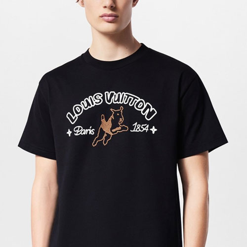 [LV] ジャンピングドッグ刺繍Tシャツ/半袖