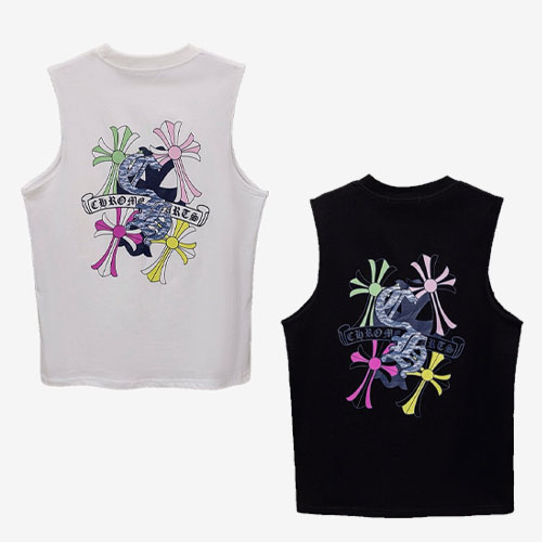 [CH] マルチクロスカットオフTシャツ/スリーブリス/袖なし